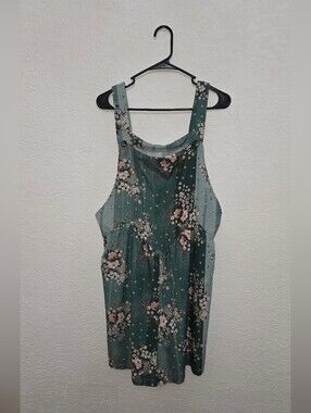 Floral Green Overall Dress OXL